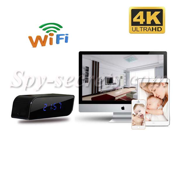 WIFI/IP часовник с камера 4K запис на Micro SD и нощно виждане /BK018/